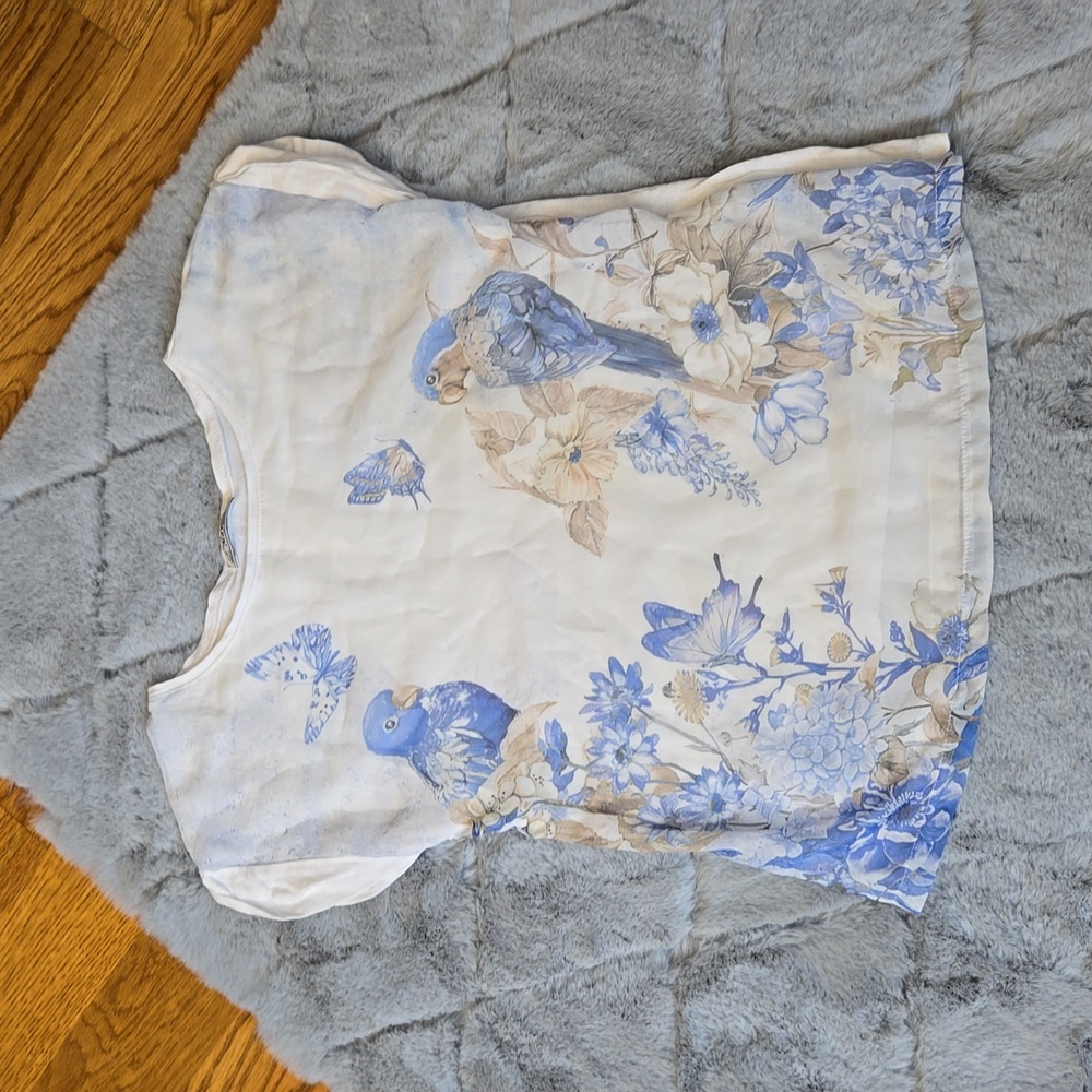 Mayoral Cream and Blue Parrot Tee